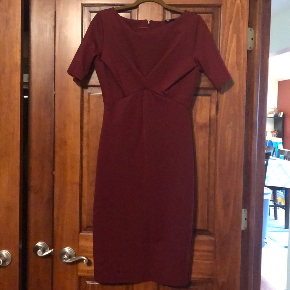 H &M burgundy dress